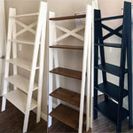 rustic wood ladder shelves