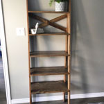 rustic wood ladder shelves