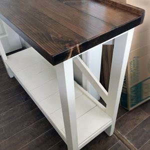 wood hall table